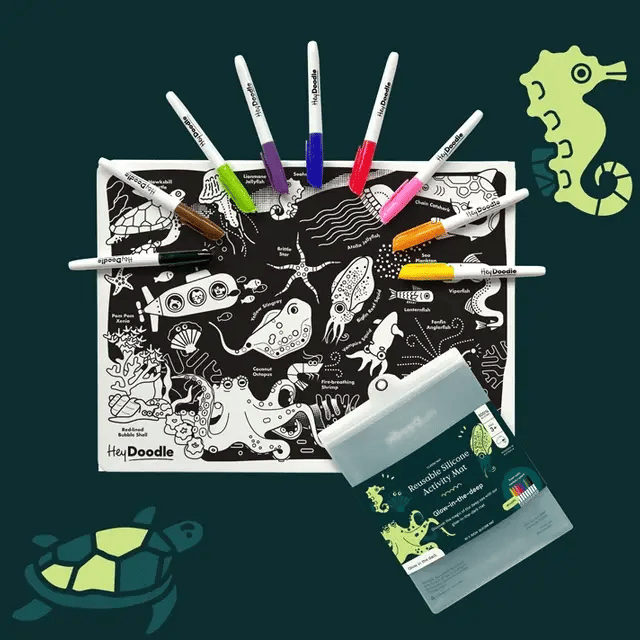 Hey Doodle | Glow-in-the-deep Classic Colouring & Doodle Mat