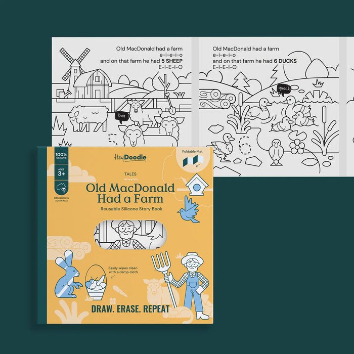 Hey Doodle | Old MacDonald Had a Farm Tales - Reusable Colouring Book