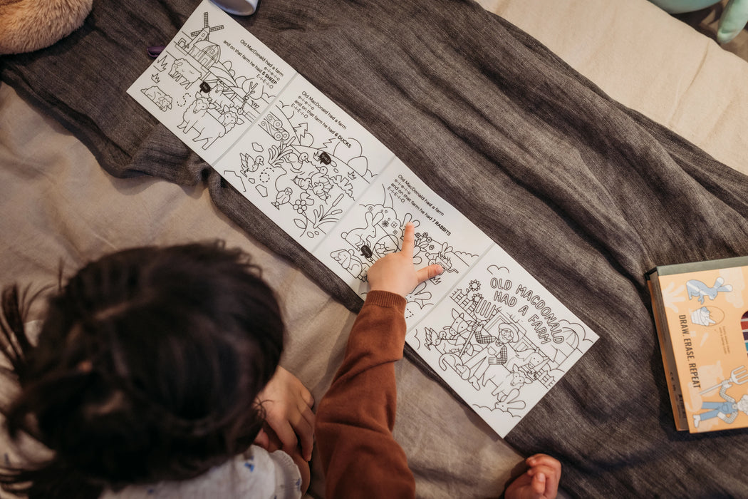 Hey Doodle | Old MacDonald Had a Farm Tales - Reusable Colouring Book
