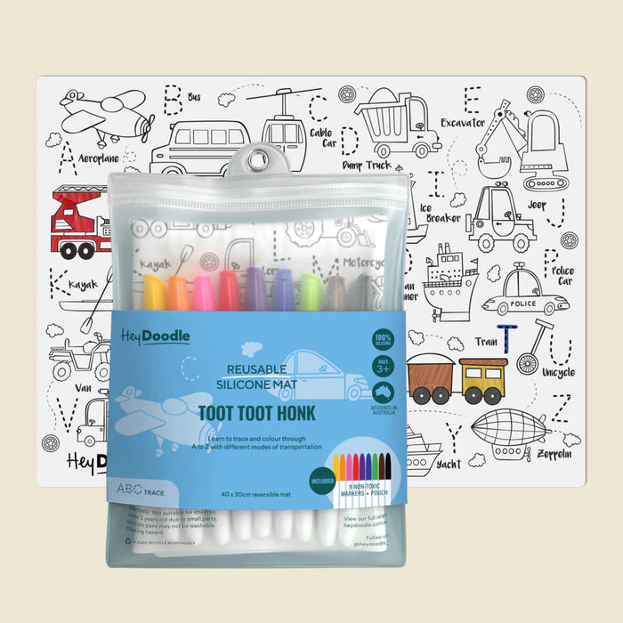 Hey Doodle | Toot Toot Honk Classic Colouring & Doodle Mat