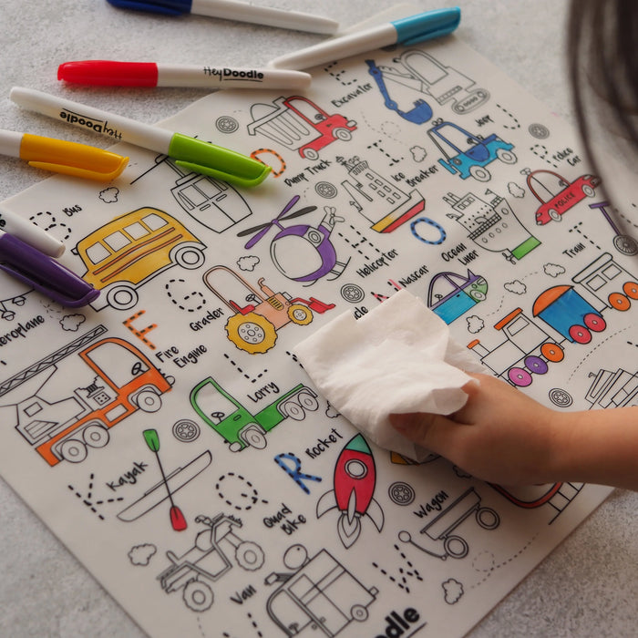 Hey Doodle | Toot Toot Honk Classic Colouring & Doodle Mat