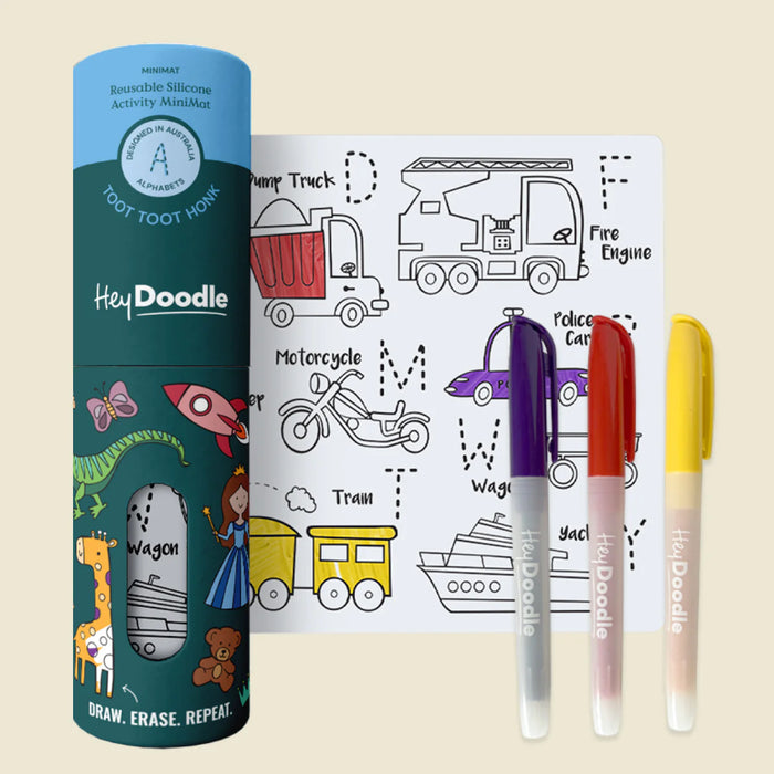 Hey Doodle | Toot Toot Honk Mini Colouring & Doodle Mat
