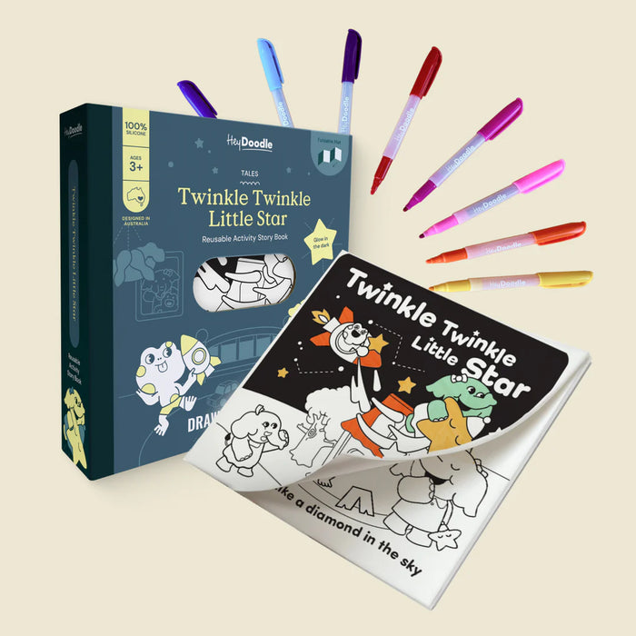 Hey Doodle | Twinkle Twinkle Little Star Tales - Reusable Colouring Book