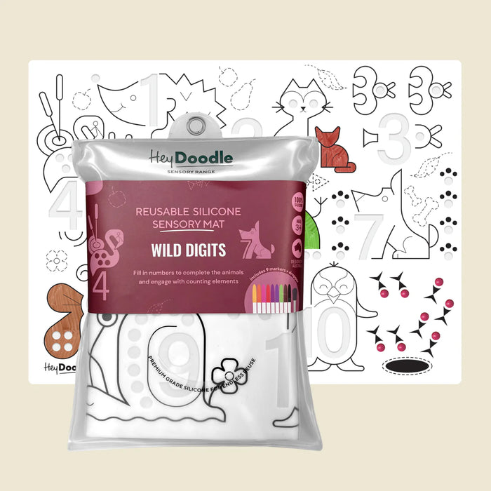 Hey Doodle | Wild Digits Sensory Colouring & Doodle Mat