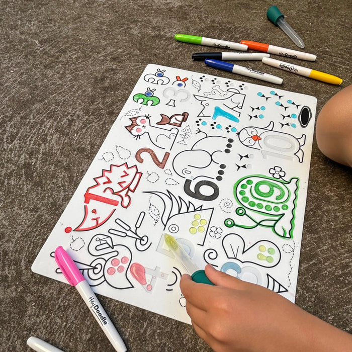 Hey Doodle | Wild Digits Sensory Colouring & Doodle Mat