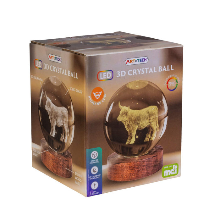 Highland Cow 3D Crystal Ball Lamp