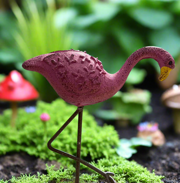 Mini Fairy Garden Flamingo