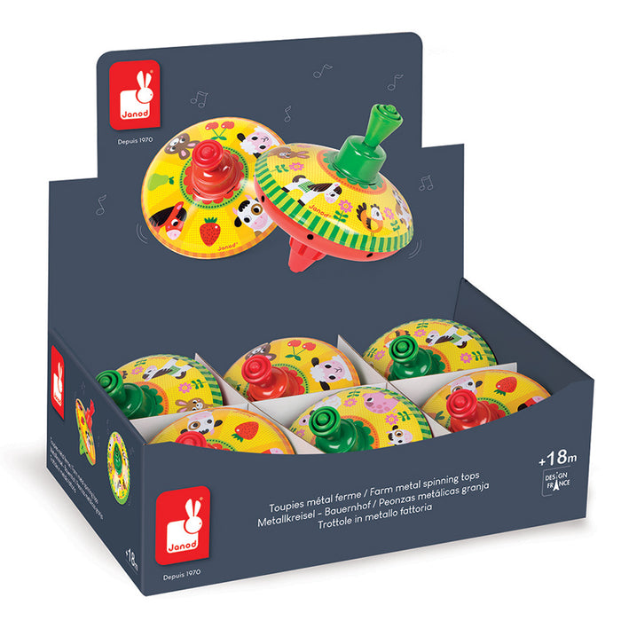 Janod | Farm Spinning Tops