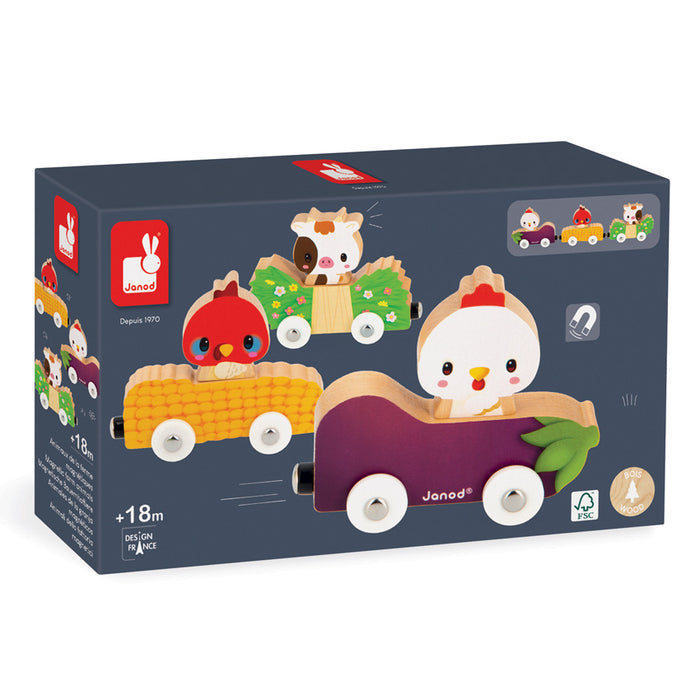 Janod | Magnetic Farm Animal Cars