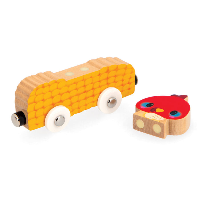 Janod | Magnetic Farm Animal Cars