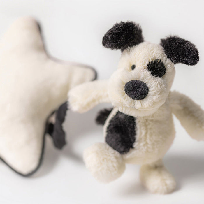 Jellycat | Black & Cream Puppy Musical Pull