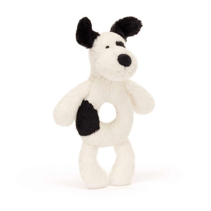 Jellycat | Black & Cream Puppy Ring Rattle