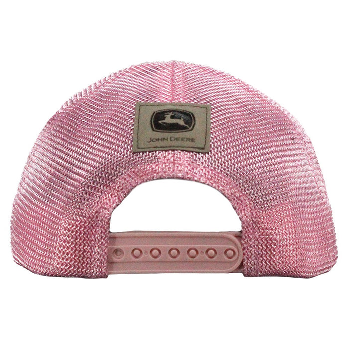 John Deere Cap-Pink Vintage Logo Patch Glitter Mesh - Toddler