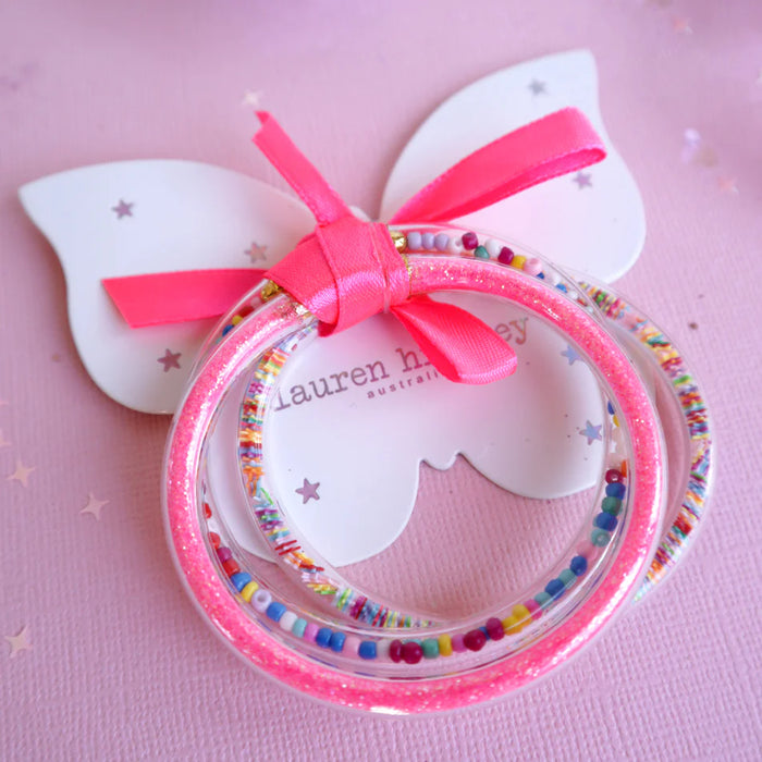 Lauren Hinkley | Hot Pink Glitter Bangles