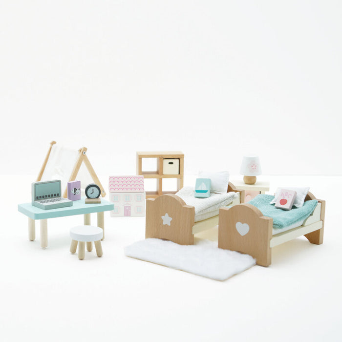 Le Toy Van | Wooden Dolls House Child's Bedroom - 24 piece