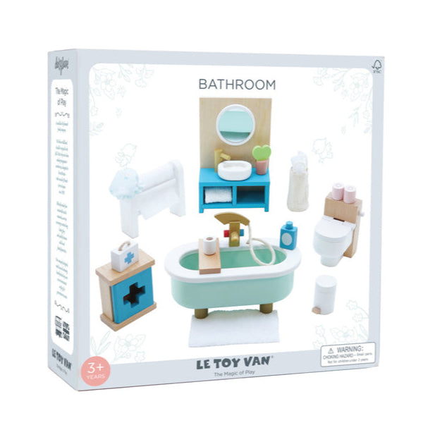 Le Toy Van | Wooden Dolls House Bathroom Furniture - 19 piece
