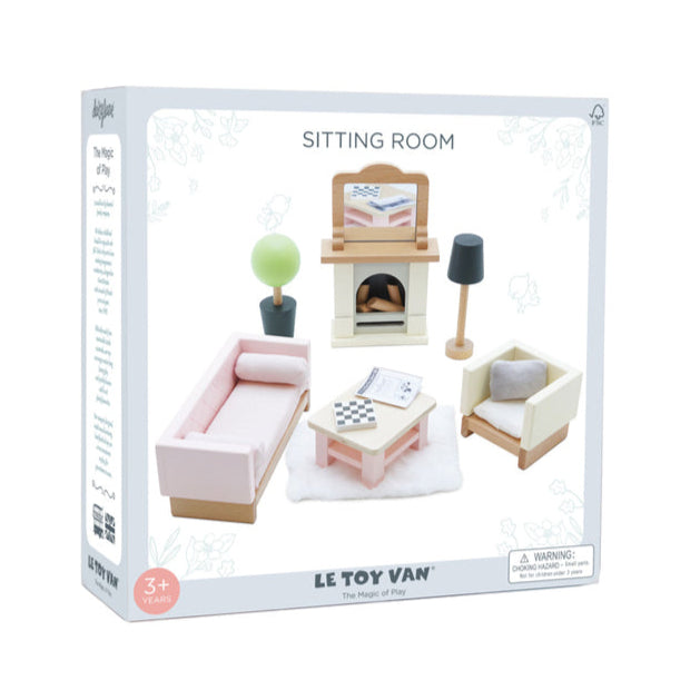 Le Toy Van | Wooden Dolls House Sitting Room - 19 piece