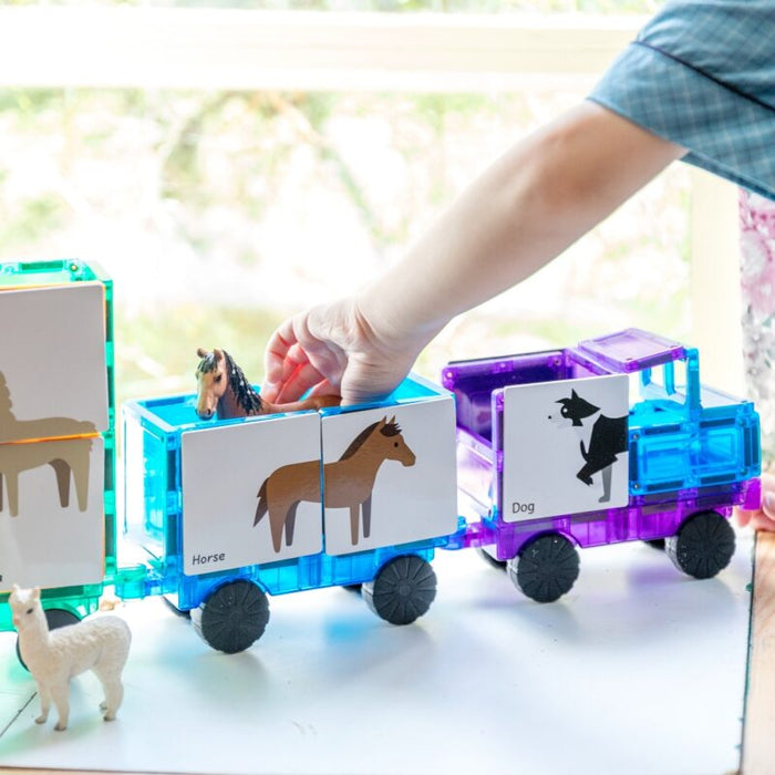 Learn & Grow Toys | Magnetic Tile Toppers | Animal Duo