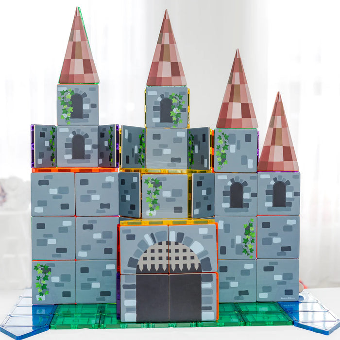 Learn & Grow Toys | Magnetic Tile Toppers | Castle Pack