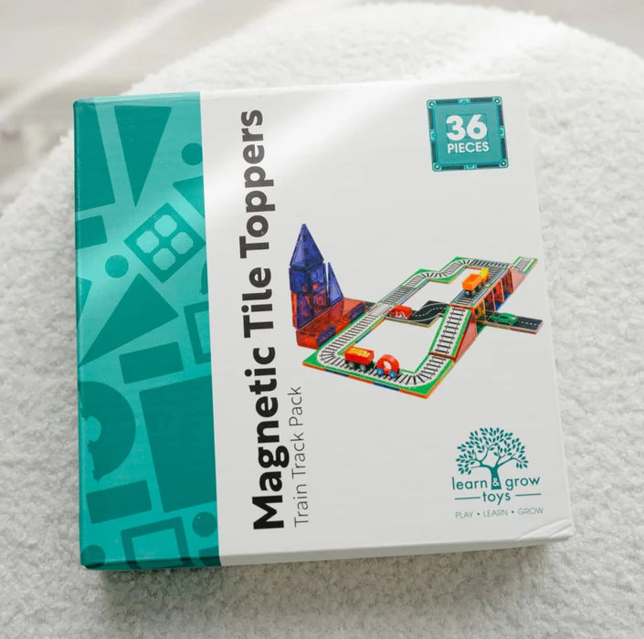 Learn & Grow Toys | Magnetic Tile Toppers | Train Pack