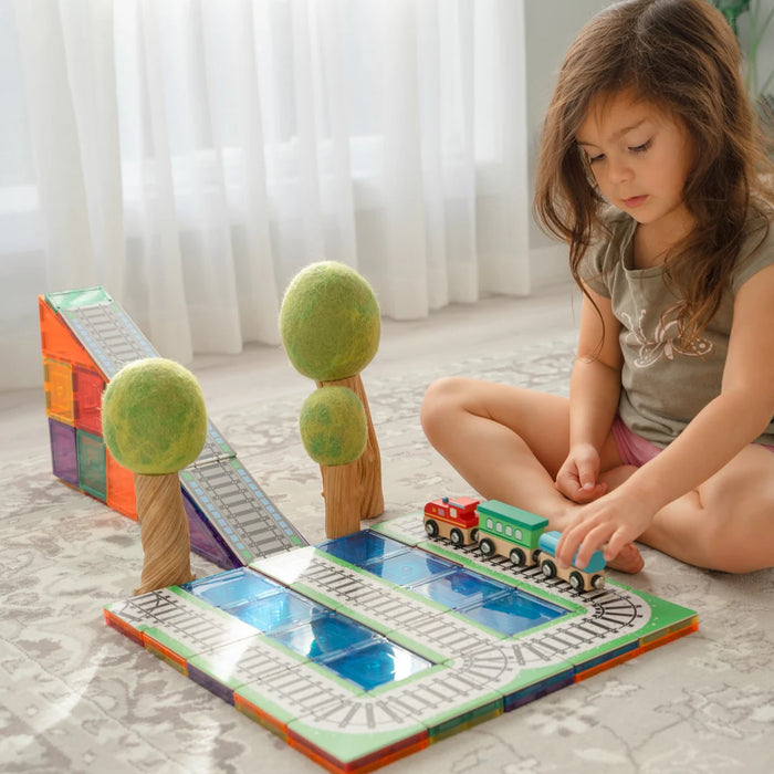 Learn & Grow Toys | Magnetic Tile Toppers | Train Pack