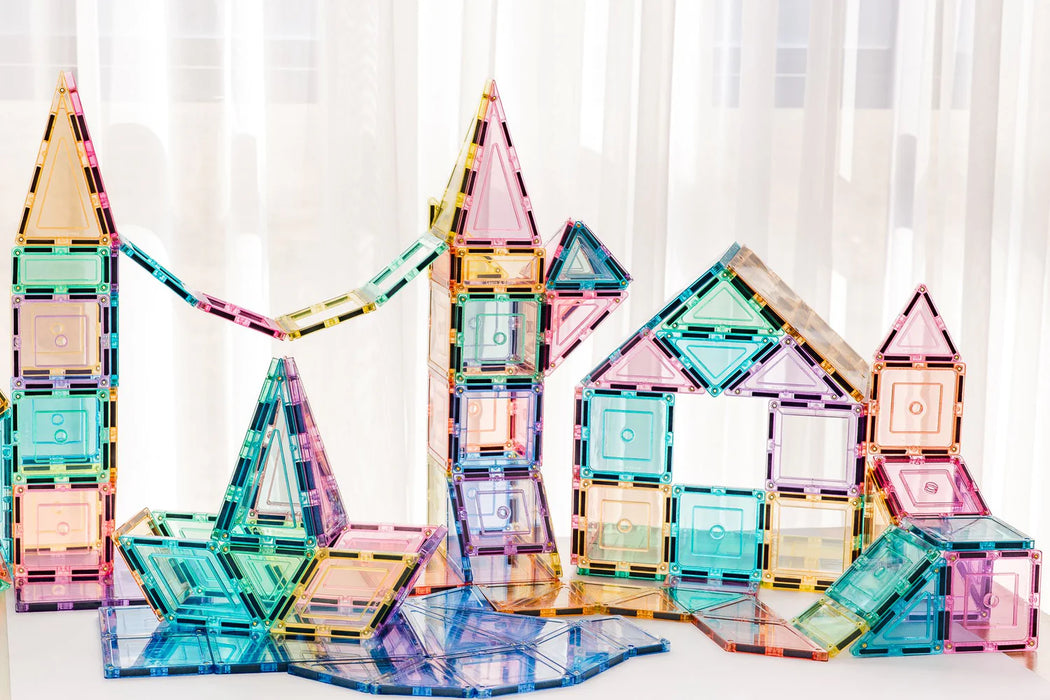 Learn & Grow Toys | Magnetic Tiles | Pastel Builders Pack (112 Piece)