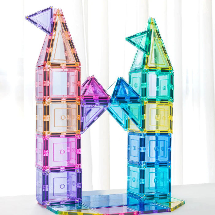 Learn & Grow Toys | Magnetic Tiles | Pastel Builders Pack (112 Piece)