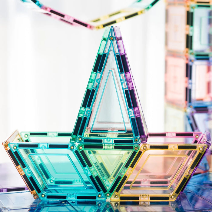 Learn & Grow Toys | Magnetic Tiles | Pastel Builders Pack (112 Piece)