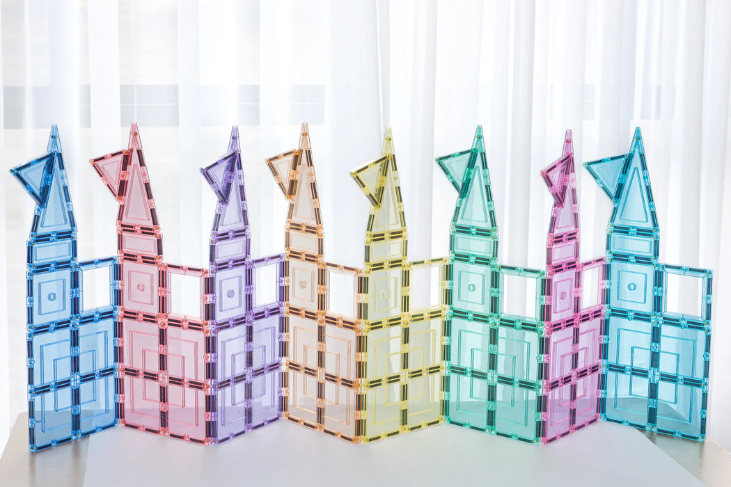 Learn & Grow Toys | Magnetic Tiles | Pastel Builders Pack (112 Piece)