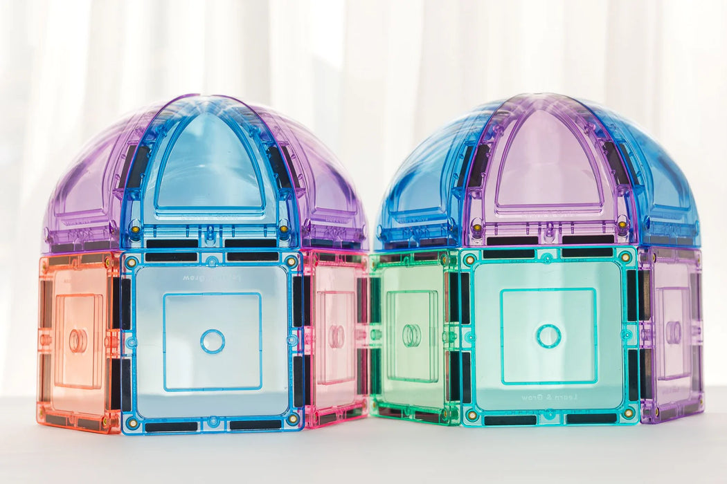 Learn & Grow Toys | Magnetic Tiles | Pastel Dome Pack (22 Piece)