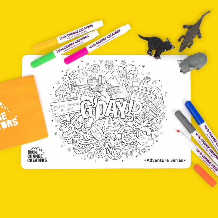 Little Change Creators | Reusable Colouring Mat | G'Day - Small