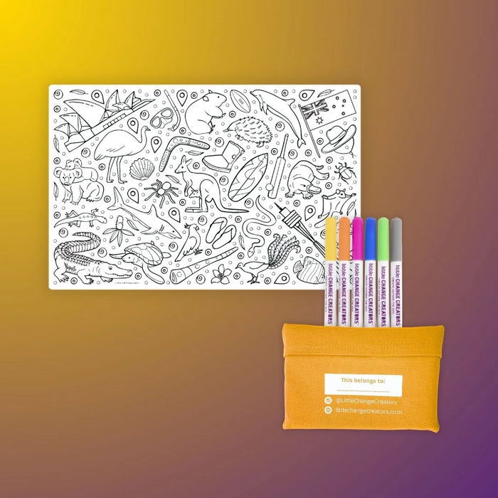 Little Change Creators | Reusable Colouring Mat | G'Day - Small