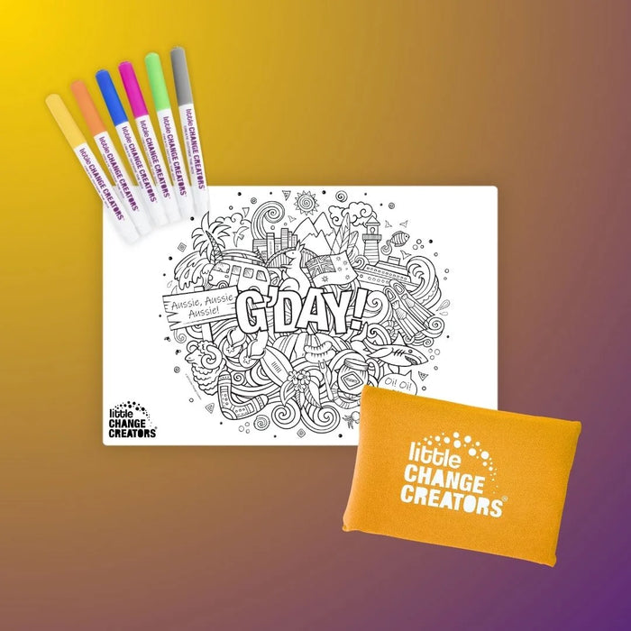 Little Change Creators | Reusable Colouring Mat | G'Day - Small