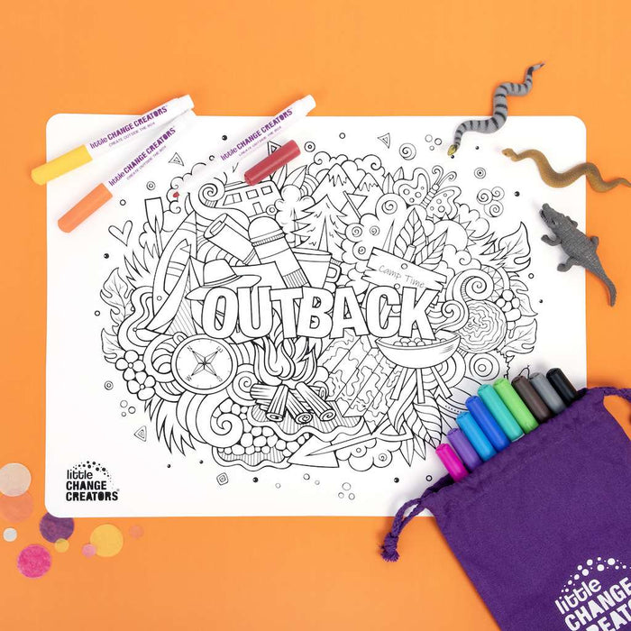 Little Change Creators | Reusable Colouring Mat | Outback - Large