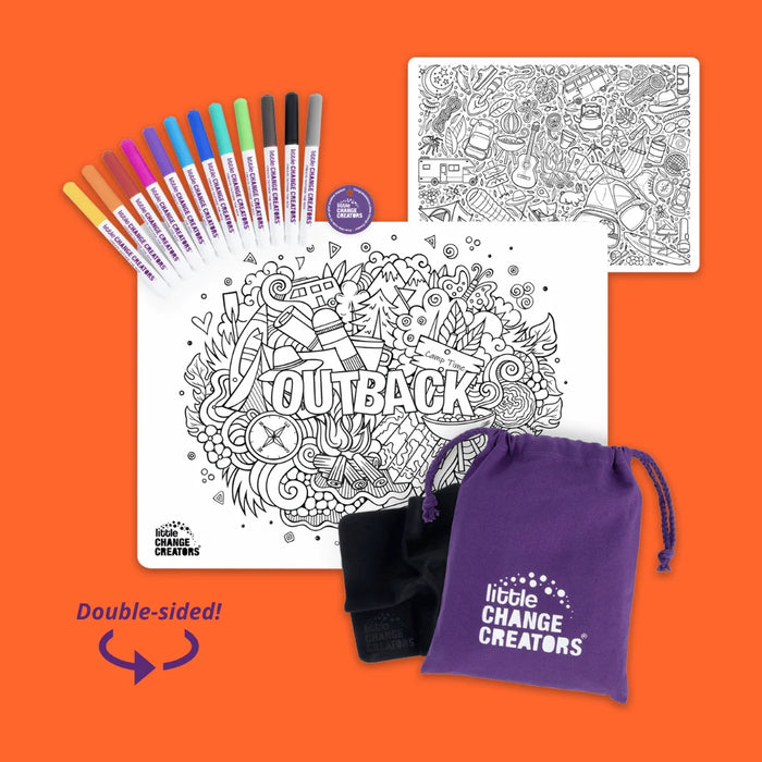 Little Change Creators | Reusable Colouring Mat | Outback - Large