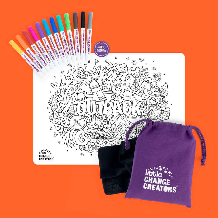 Little Change Creators | Reusable Colouring Mat | Outback - Large