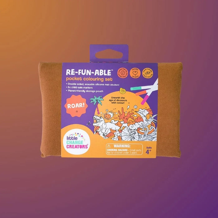 Little Change Creators | Reusable Colouring Mat | Roar - Small