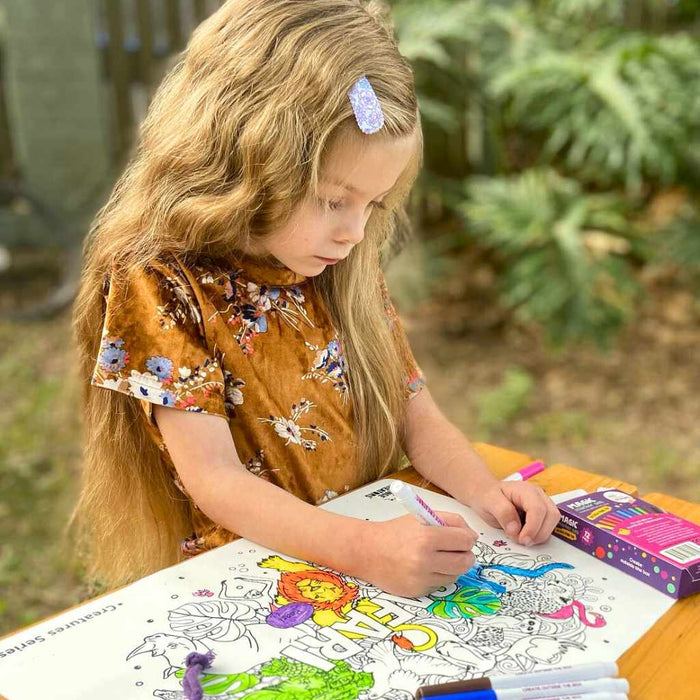 Little Change Creators | Reusable Colouring Mat | Safari - Large