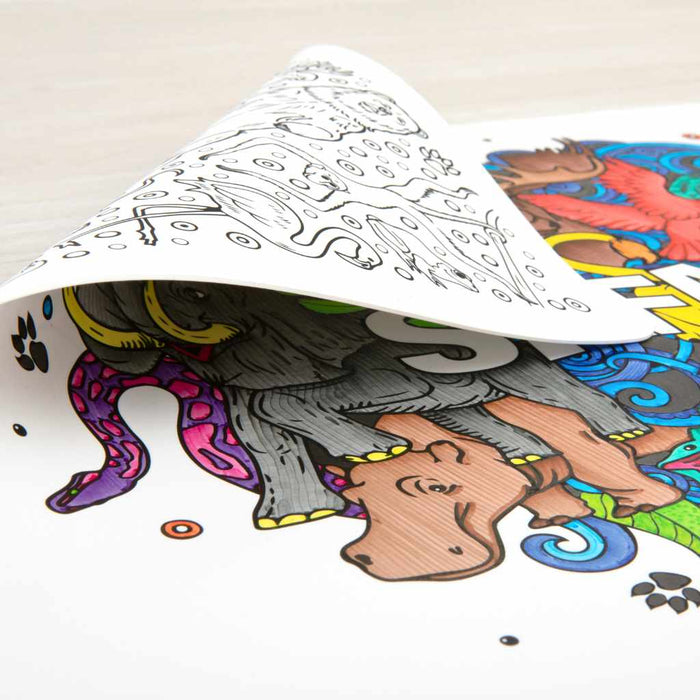 Little Change Creators | Reusable Colouring Mat | Safari - Large