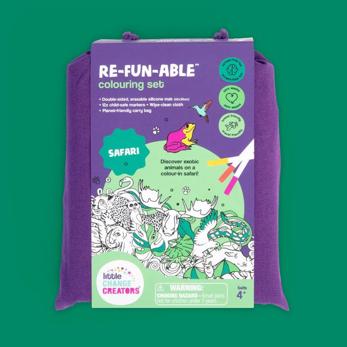 Little Change Creators | Reusable Colouring Mat | Safari - Large