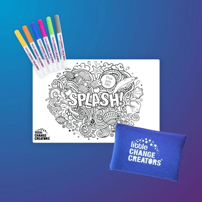Little Change Creators | Reusable Colouring Mat | Splash - Small