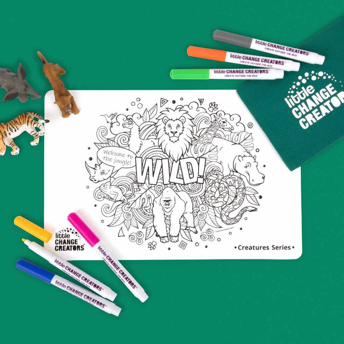 Little Change Creators | Reusable Colouring Mat | Wild - Small