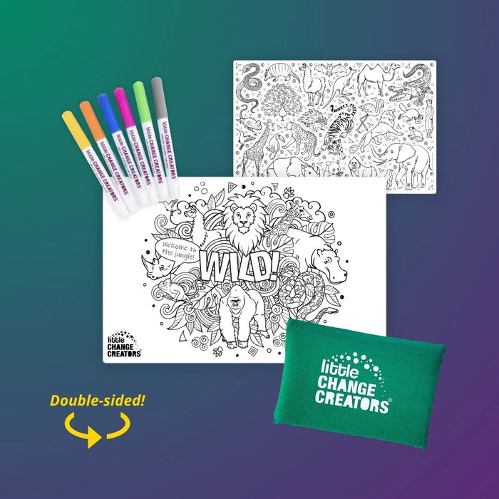 Little Change Creators | Reusable Colouring Mat | Wild - Small