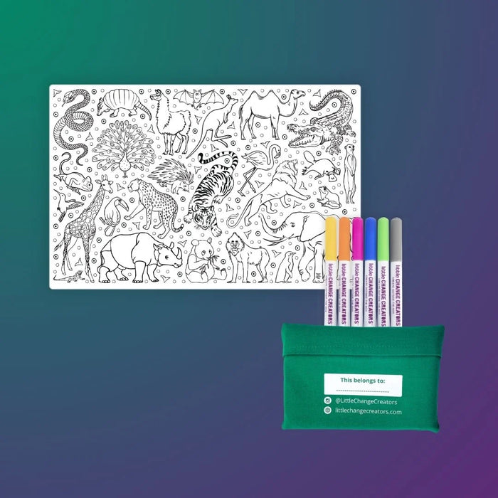 Little Change Creators | Reusable Colouring Mat | Wild - Small