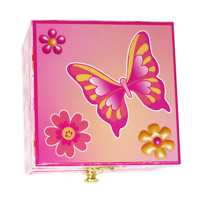 Pink Poppy | Small Musical Jewellery Box | Vibrant Vacation Butterfly