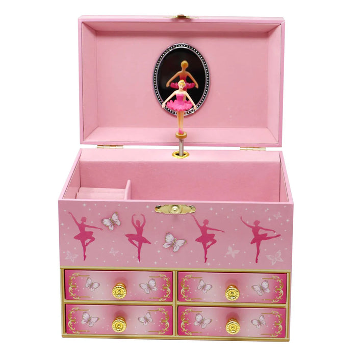 Pink Poppy | Musical Jewellery Box | Butterfly Ballerina - Medium