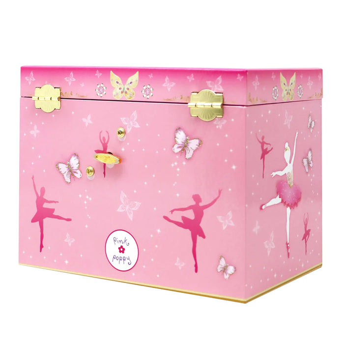 Pink Poppy | Musical Jewellery Box | Butterfly Ballerina - Medium