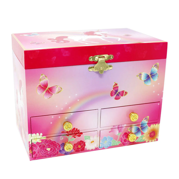 Pink Poppy | Musical Jewellery Box | Unicorn Butterfly - Medium