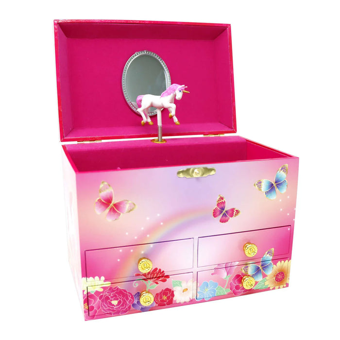 Pink Poppy | Musical Jewellery Box | Unicorn Butterfly - Medium