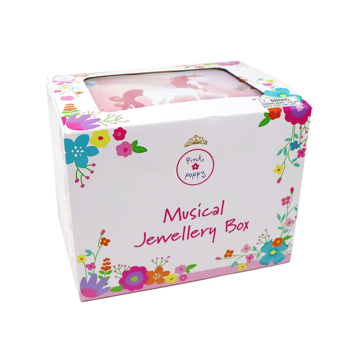 Pink Poppy | Musical Jewellery Box | Unicorn Butterfly - Medium